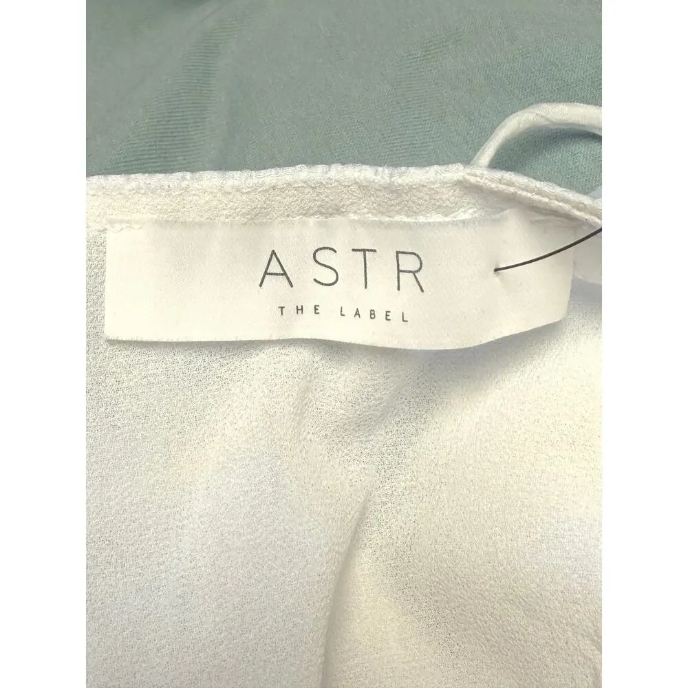 ASTR The Label White Smocked Puff Sleeve Crop Top XS Romantic Cottagecore 🌼
